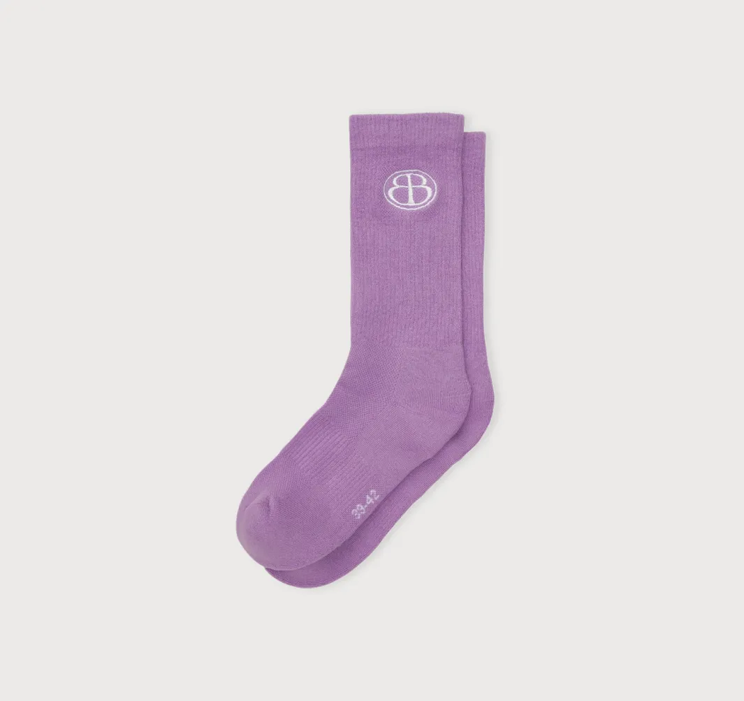 Shop Organic Basics Core Butterfly Crew Rib Socks Lavender