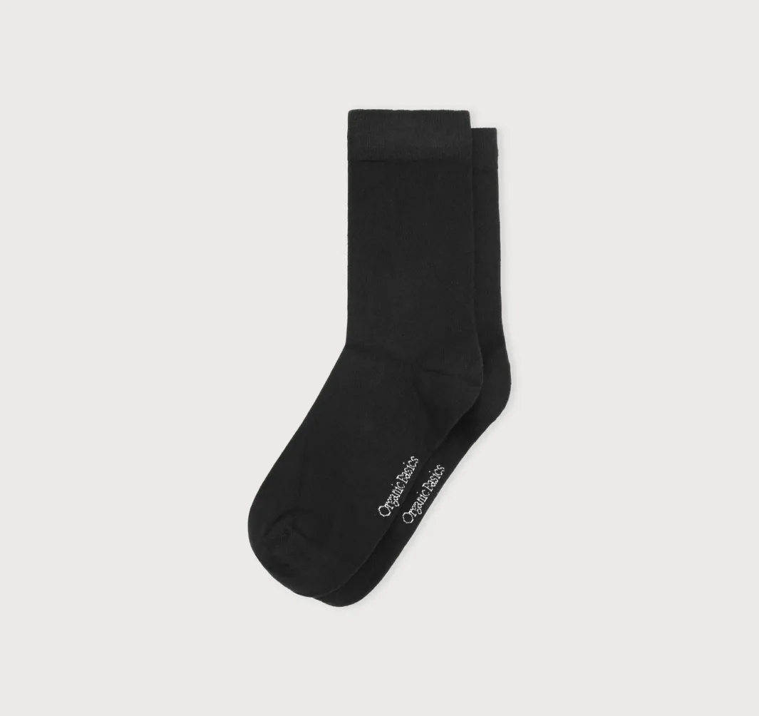 Hot Organic Basics Core Crew Socks 2-pack Black