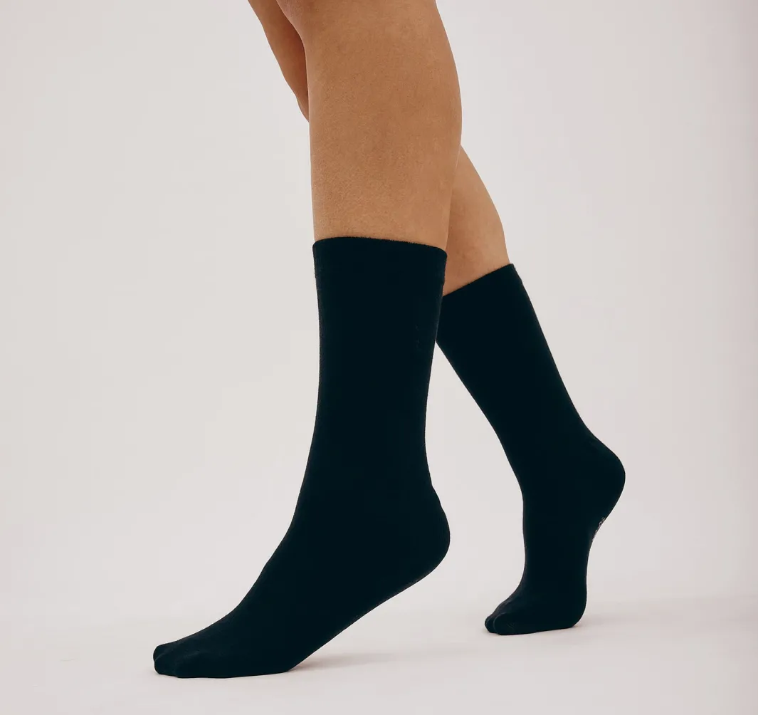 Hot Organic Basics Core Crew Socks 2-pack Black