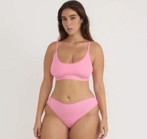 Outlet Organic Basics Core Rib High-Leg Briefs TulipPink