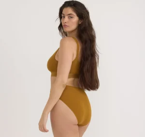 Online Organic Basics Core Rib High-Leg Briefs GoldenClay