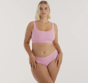 Cheap Organic Basics Core Rib Tank Bralette PetalPink