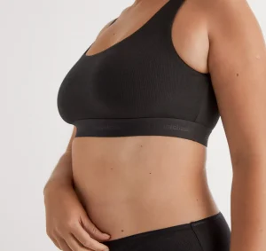 Shop Organic Basics Core Rib Tank Bralette Black