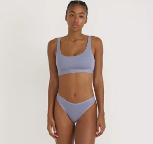 Cheap Organic Basics Core Rib Thong SilverMist
