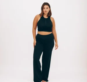 Online Organic Basics Core Sport Henley Tank Top Black