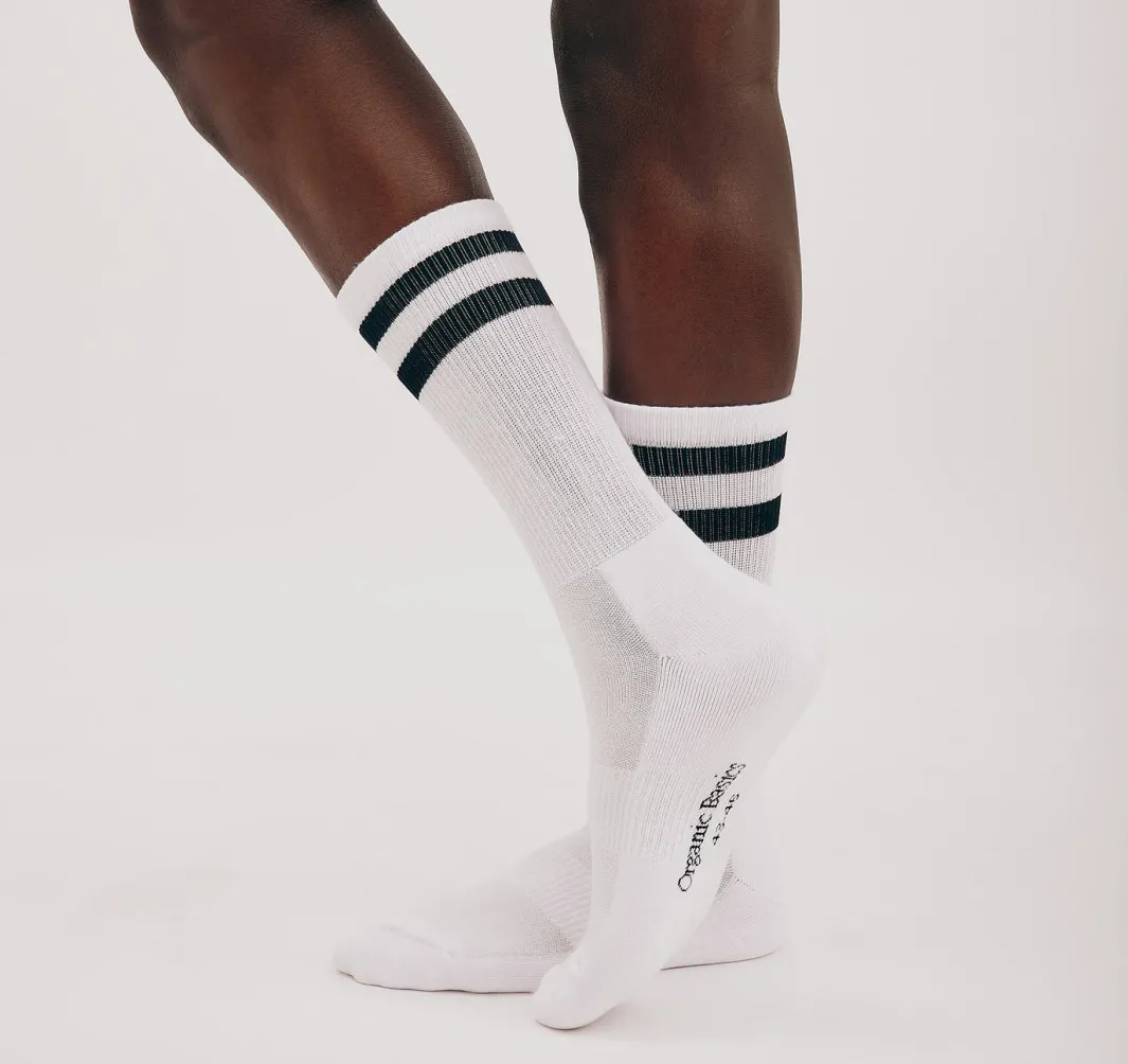 Discount Organic Basics Core Stripe Crew Socks 3-pack