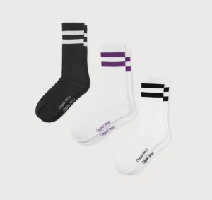 Clearance Organic Basics Core Stripe Crew Socks 6-pack