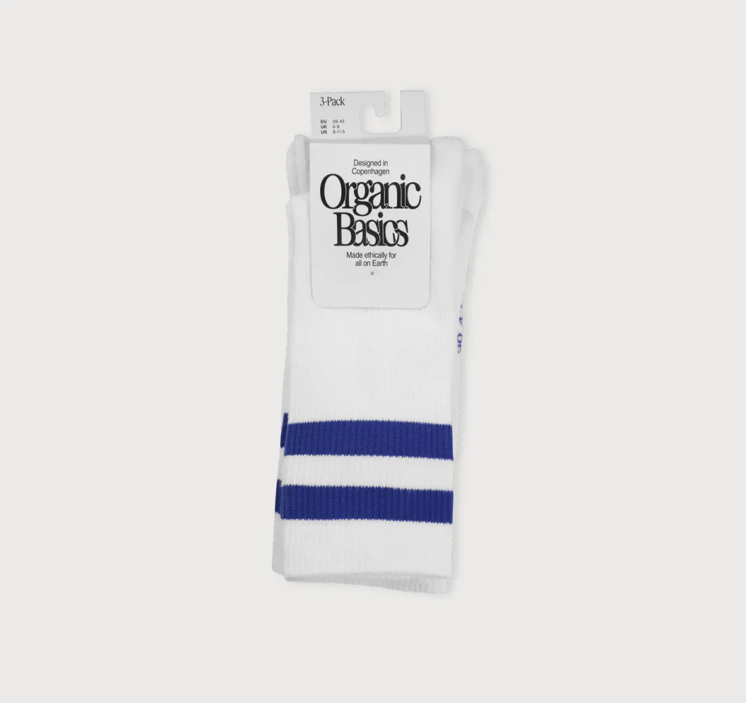 Fashion Organic Basics Core Stripe Crew Socks 3-pack