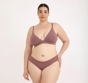 Clearance Organic Basics Core Triangle Bralette RoseWood