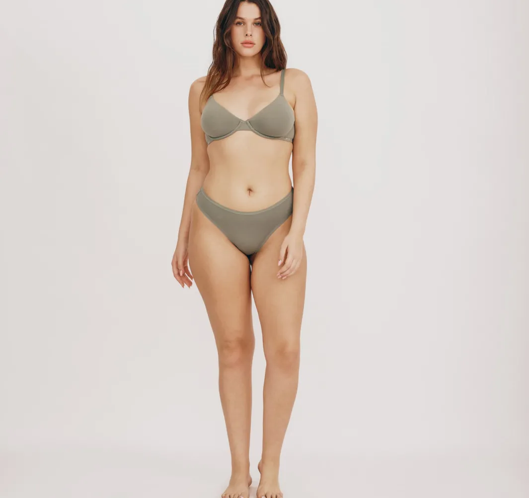 Online Organic Basics Core Unlined Demi Bra Seaweed