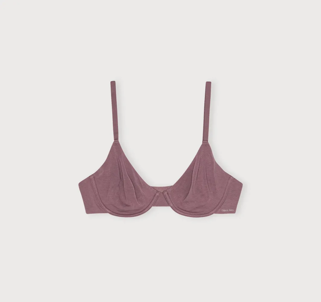 Cheap Organic Basics Core Unlined Demi Bra RoseWood