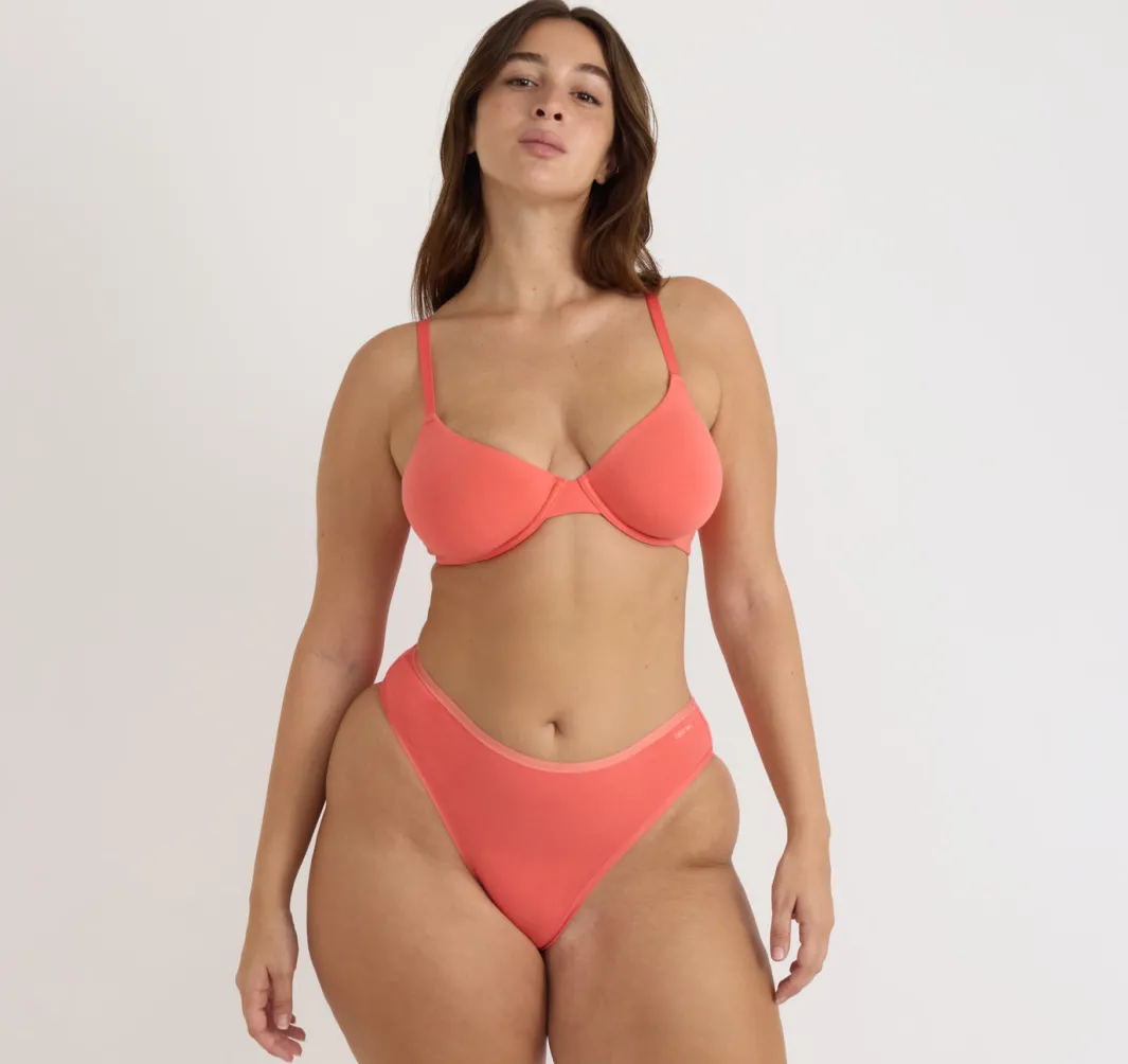 Best Sale Organic Basics Core Unlined Demi Bra Sunset