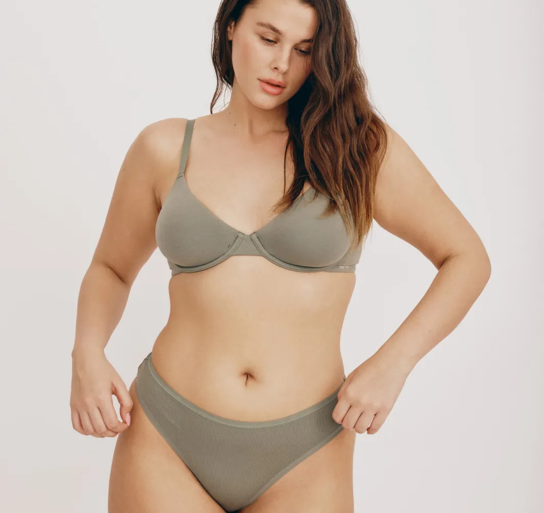 Online Organic Basics Core Unlined Demi Bra Seaweed