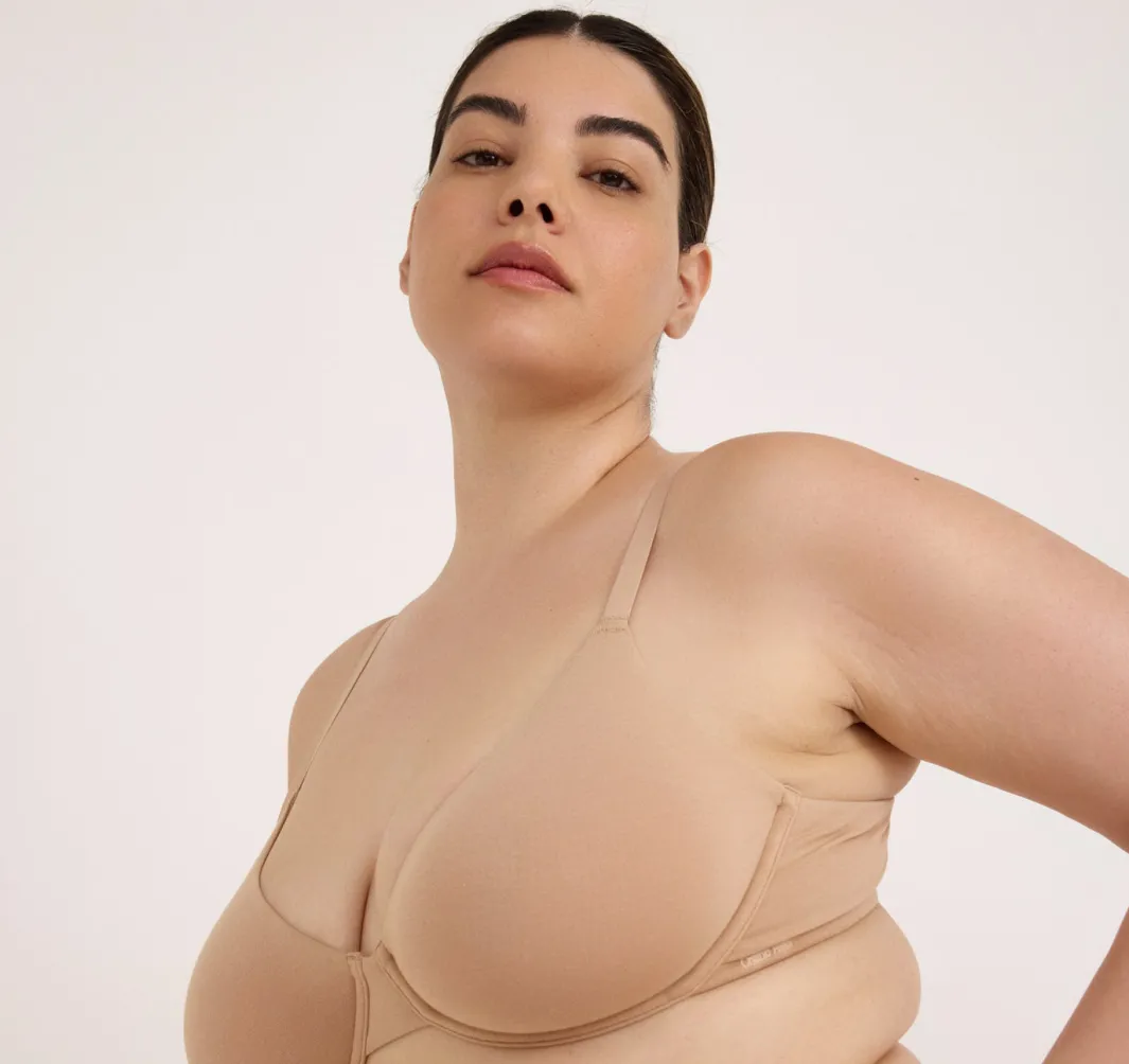 Shop Organic Basics Core Unlined Demi Bra Hazelnut