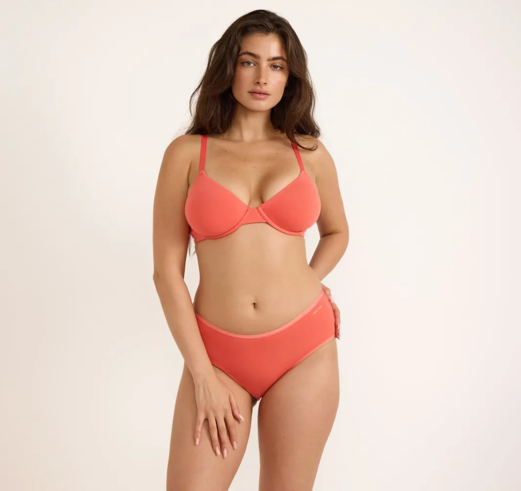 Best Sale Organic Basics Core Unlined Demi Bra Sunset