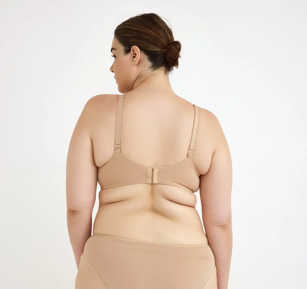 Discount Organic Basics Core Wireless Plunge Bra Hazelnut