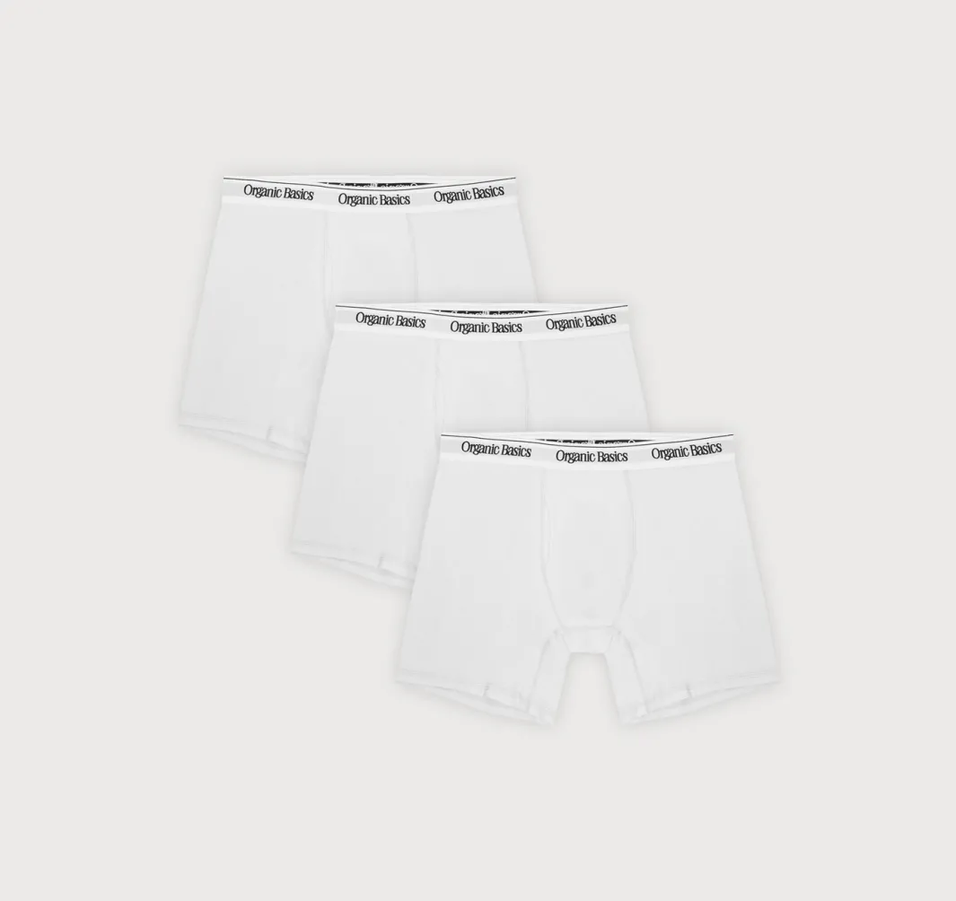 New Organic Basics Easy Boxer Briefs 3-Pack White
