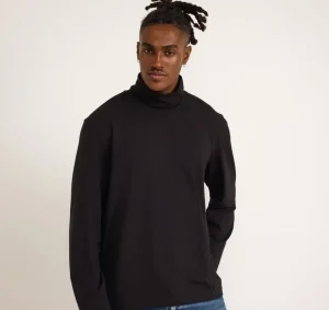 Online Organic Basics Everyday Long Sleeve Turtleneck Black