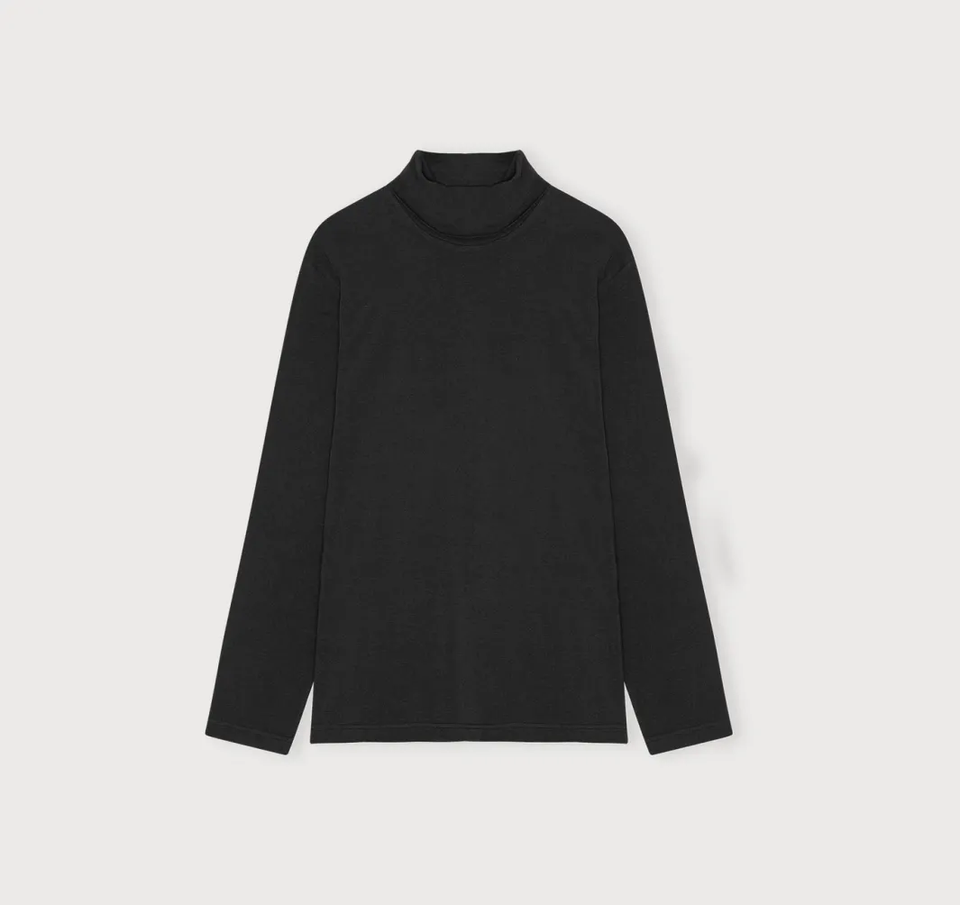 Online Organic Basics Everyday Long Sleeve Turtleneck Black