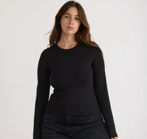 Outlet Organic Basics Everyday Regular Long Sleeve Tee Black