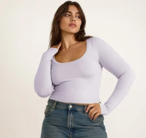 Fashion Organic Basics Everyday Scoop Neck Long Sleeve Tee SoftLilac