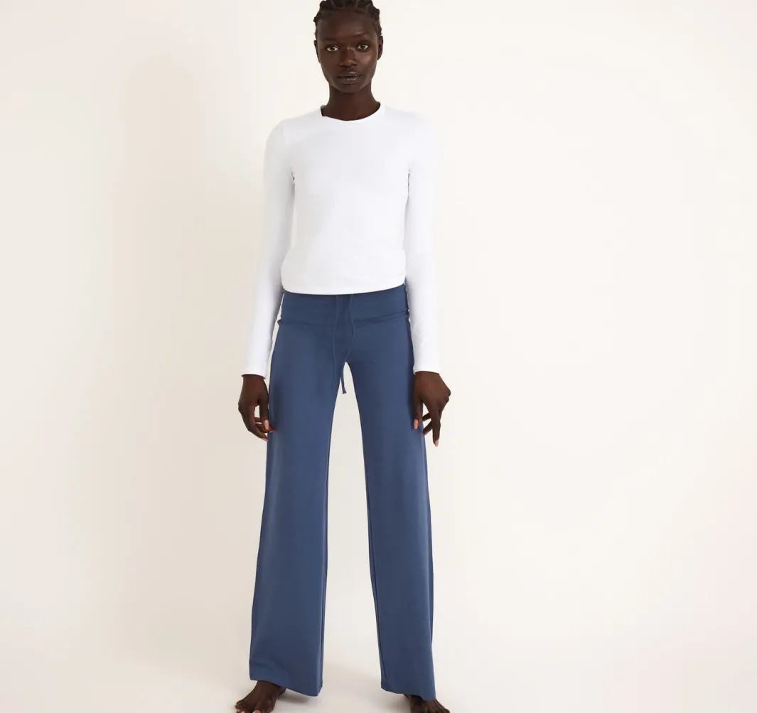 Hot Organic Basics Everyday Straight Leg Pants StoneBlue