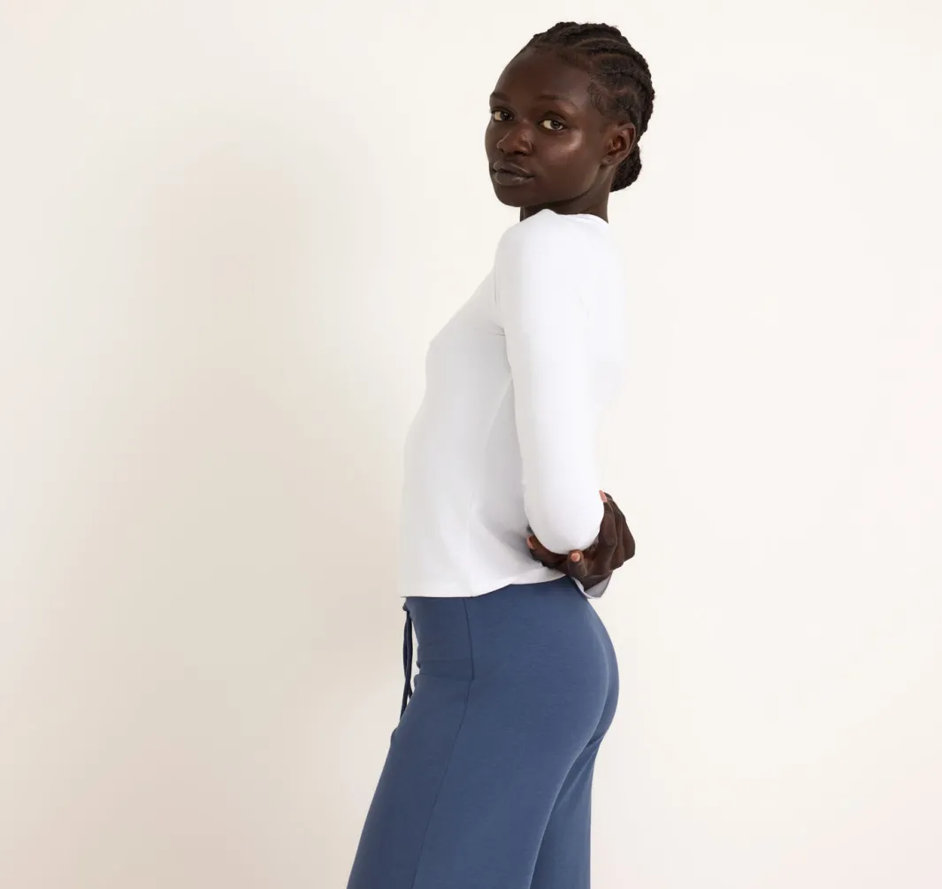 Hot Organic Basics Everyday Straight Leg Pants StoneBlue