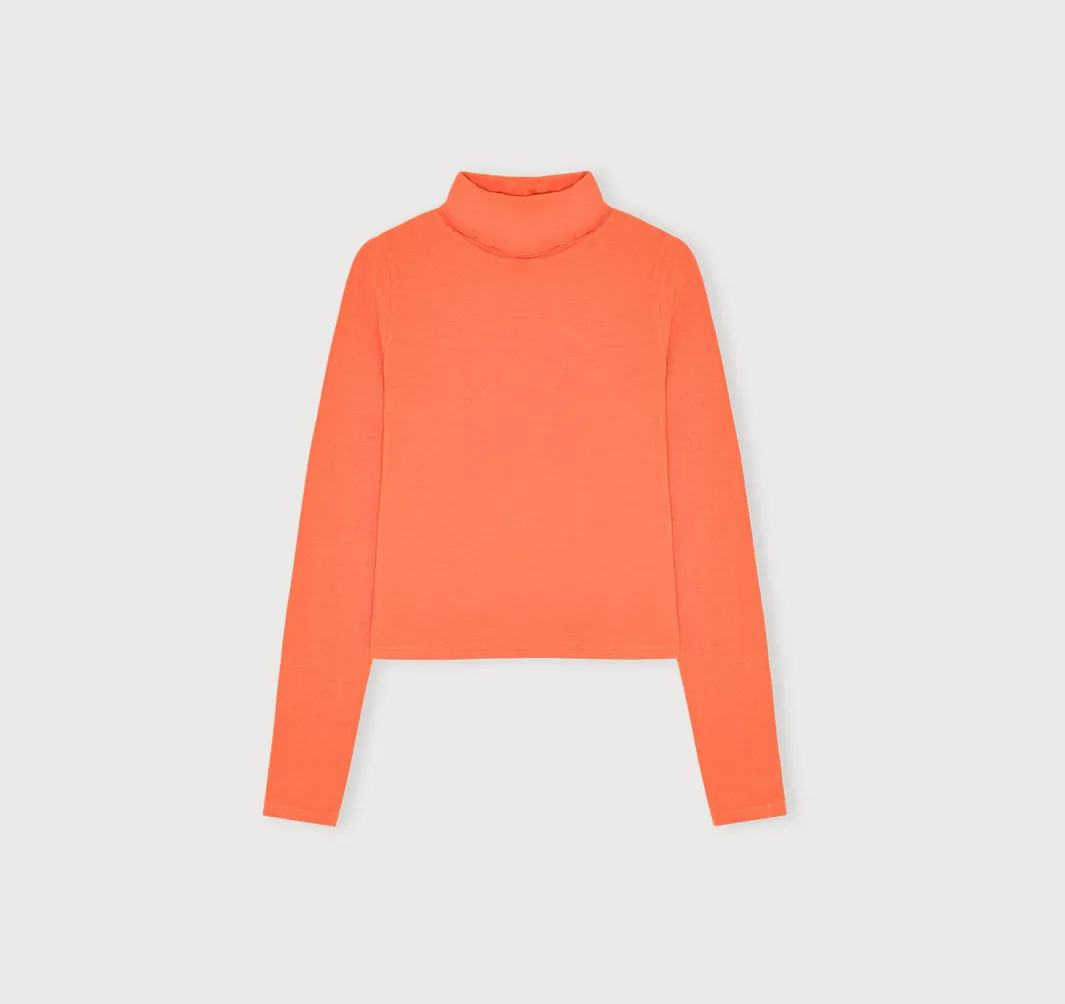 Clearance Organic Basics Everyday Turtleneck Tangerine
