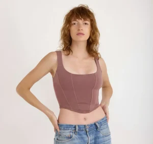 Store Organic Basics Flex Corset Top RoseWood