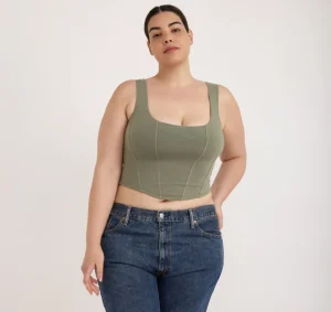 Store Organic Basics Flex Corset Top Seaweed