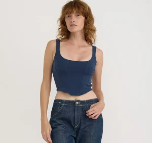 Sale Organic Basics Flex Corset Top MidnightBlue