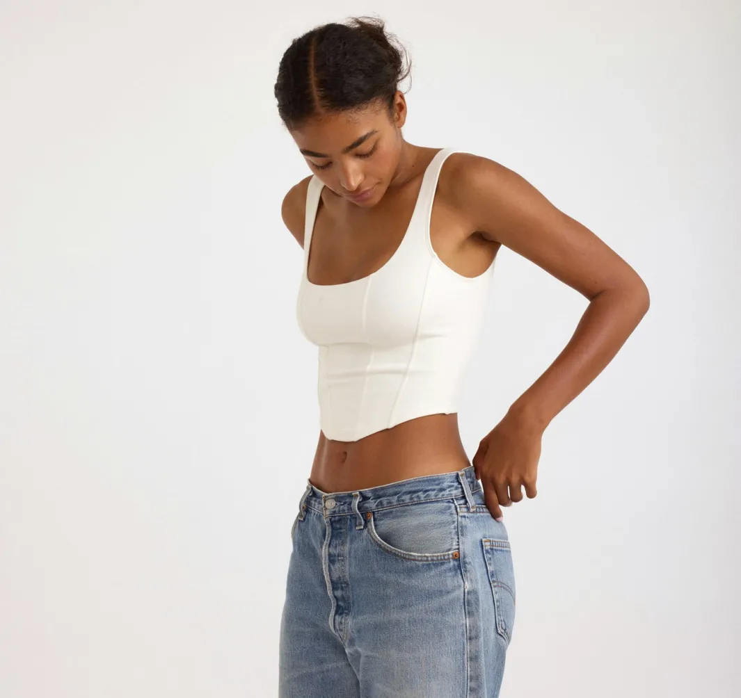 Hot Organic Basics Flex Corset Top OffWhite