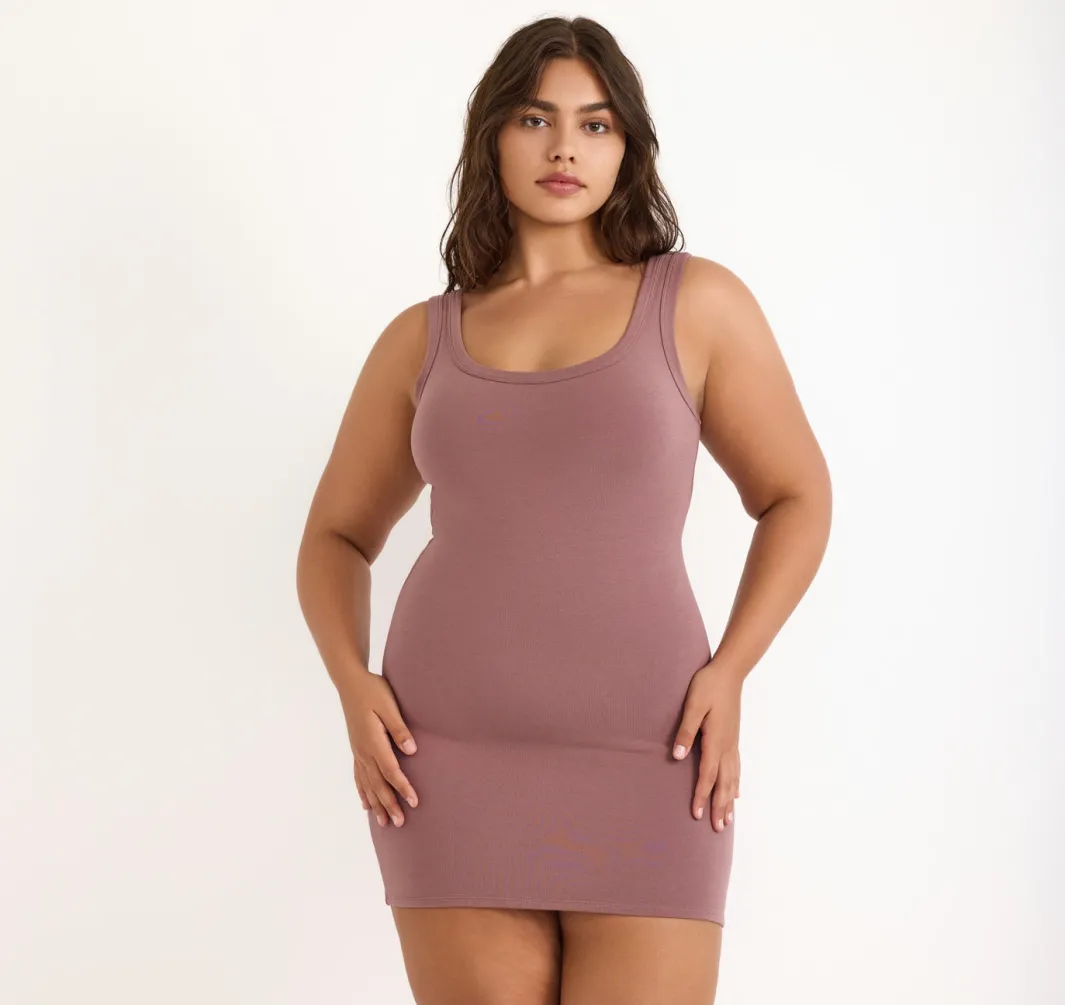 Shop Organic Basics Flex Mini Dress RoseWood