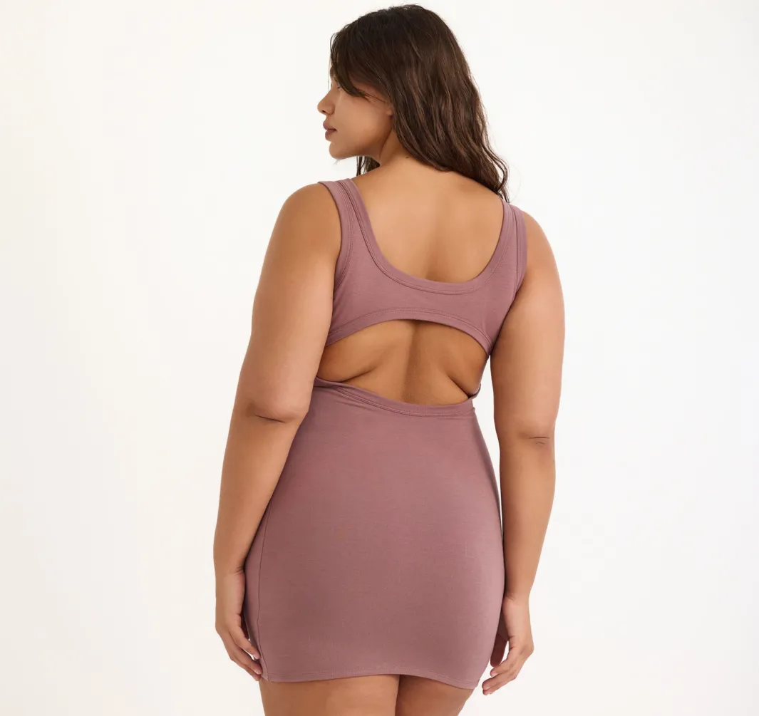 Shop Organic Basics Flex Mini Dress RoseWood