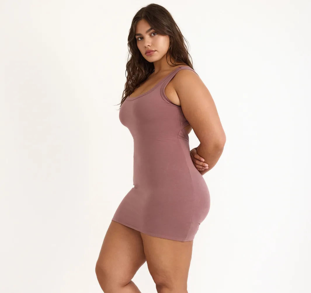 Shop Organic Basics Flex Mini Dress RoseWood