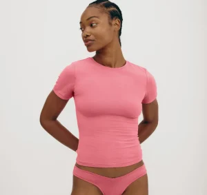Cheap Organic Basics Flex Tee MelonPink