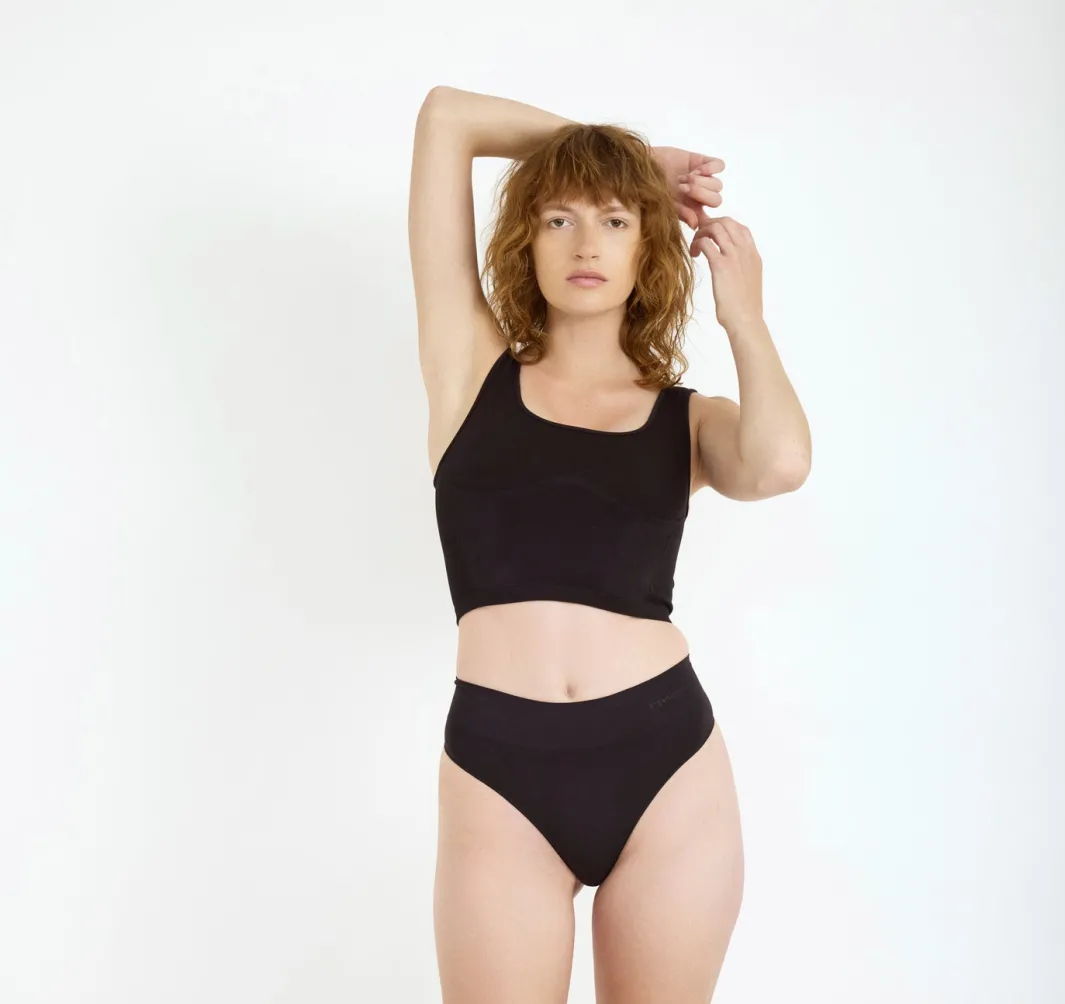 Fashion Organic Basics Smooth Corset Top Black