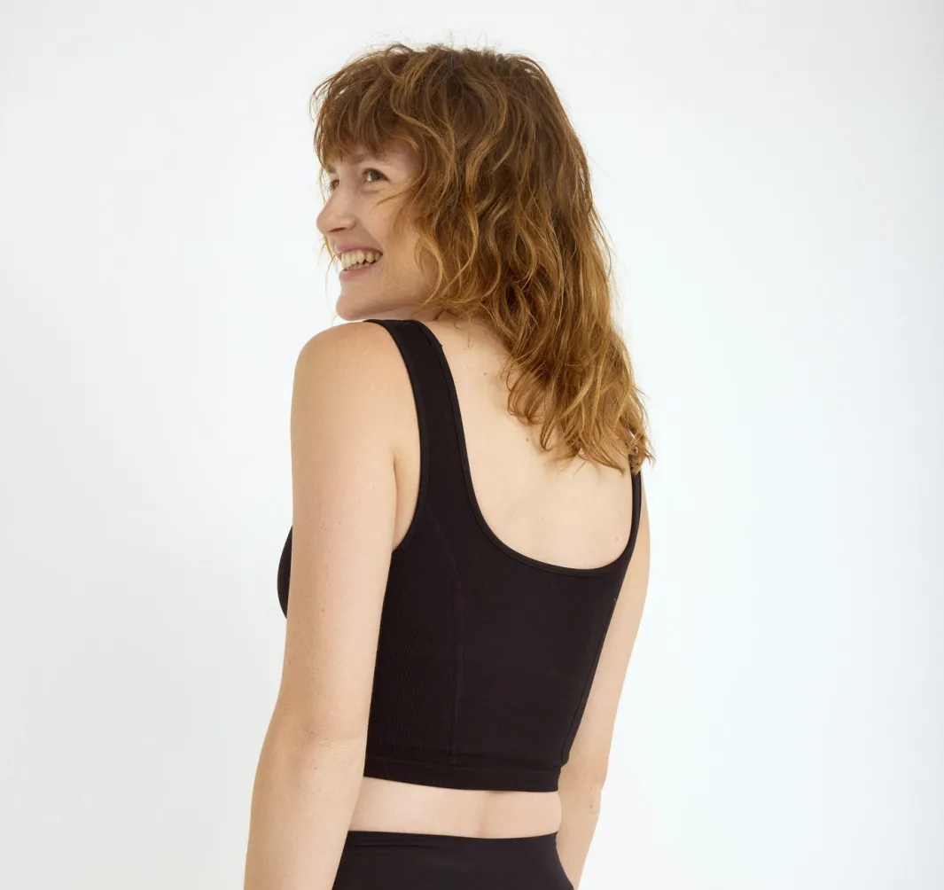 Fashion Organic Basics Smooth Corset Top Black