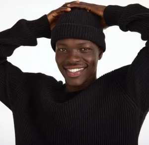 Cheap Organic Basics Soft Knit Fluffy Beanie Black