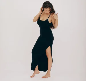 Best Sale Organic Basics Soft Knit Maxi Slip Dress Black