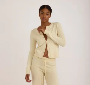 Best Organic Basics Soft Knit Slim Cardigan DoubleCream