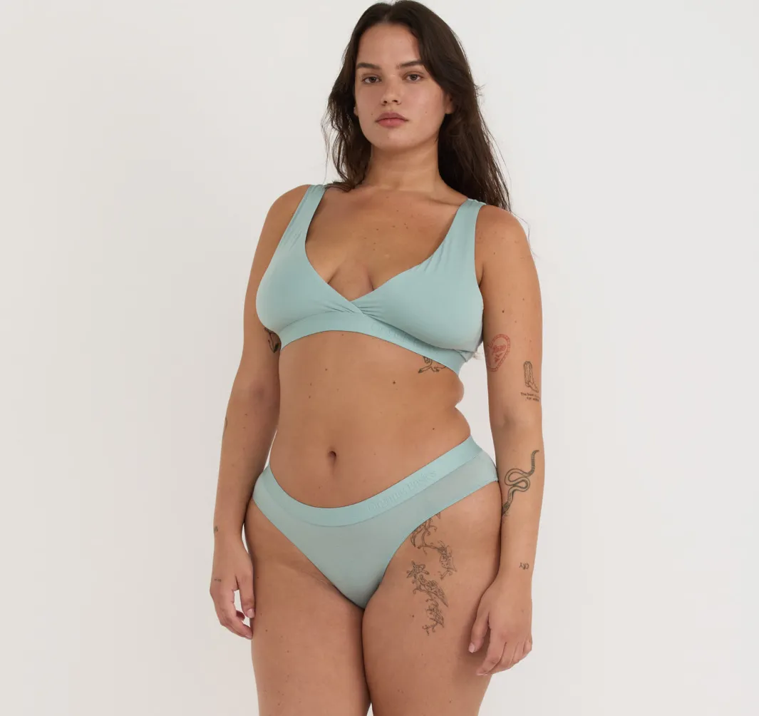 Discount Organic Basics Soft Touch Basic Bralette Eucalyptus