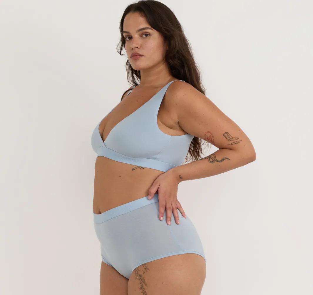 Discount Organic Basics Soft Touch Basic Bralette CloudyBlue