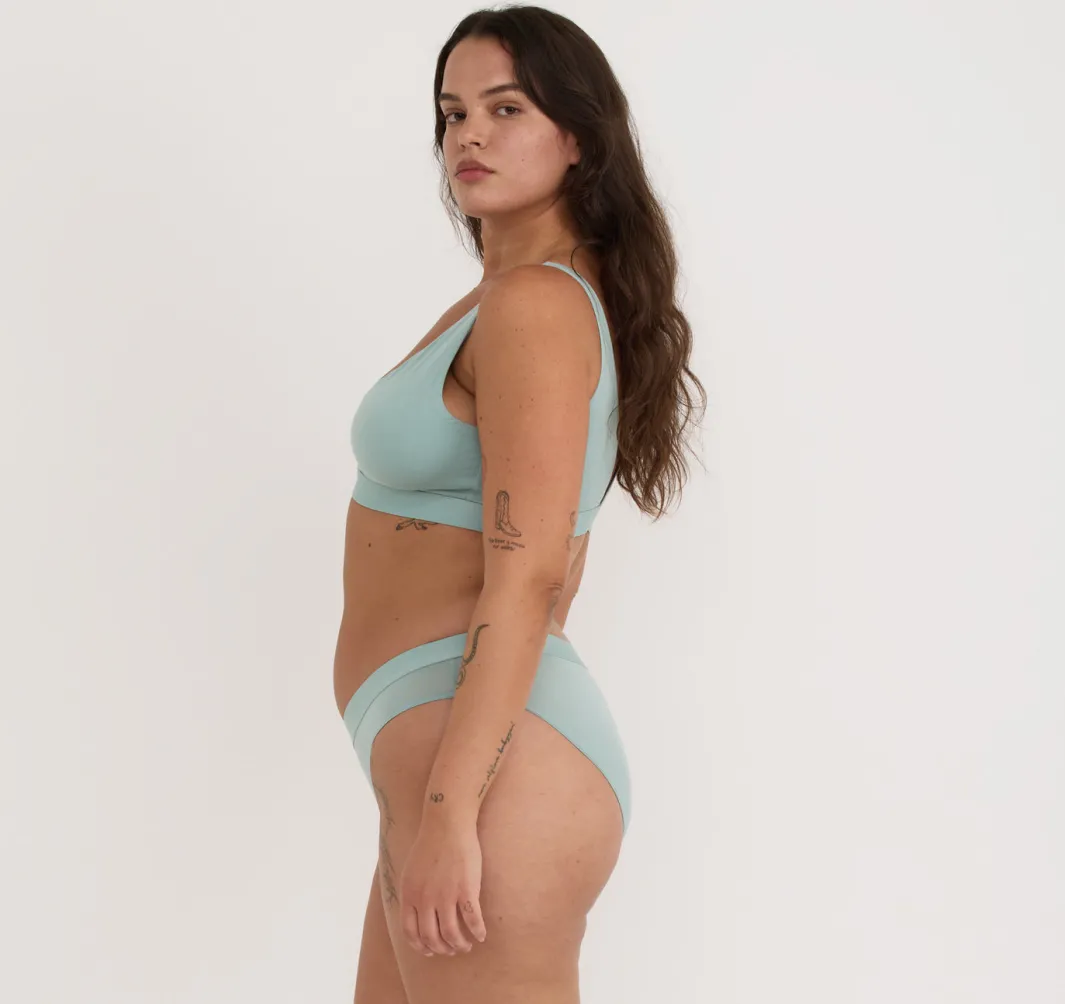Discount Organic Basics Soft Touch Basic Bralette Eucalyptus