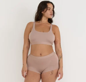 Outlet Organic Basics Soft Touch Scoop Neck Bralette DustyRose