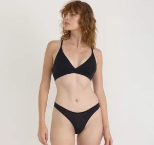 Outlet Organic Basics Soft Touch Veil Triangle Bralette Black