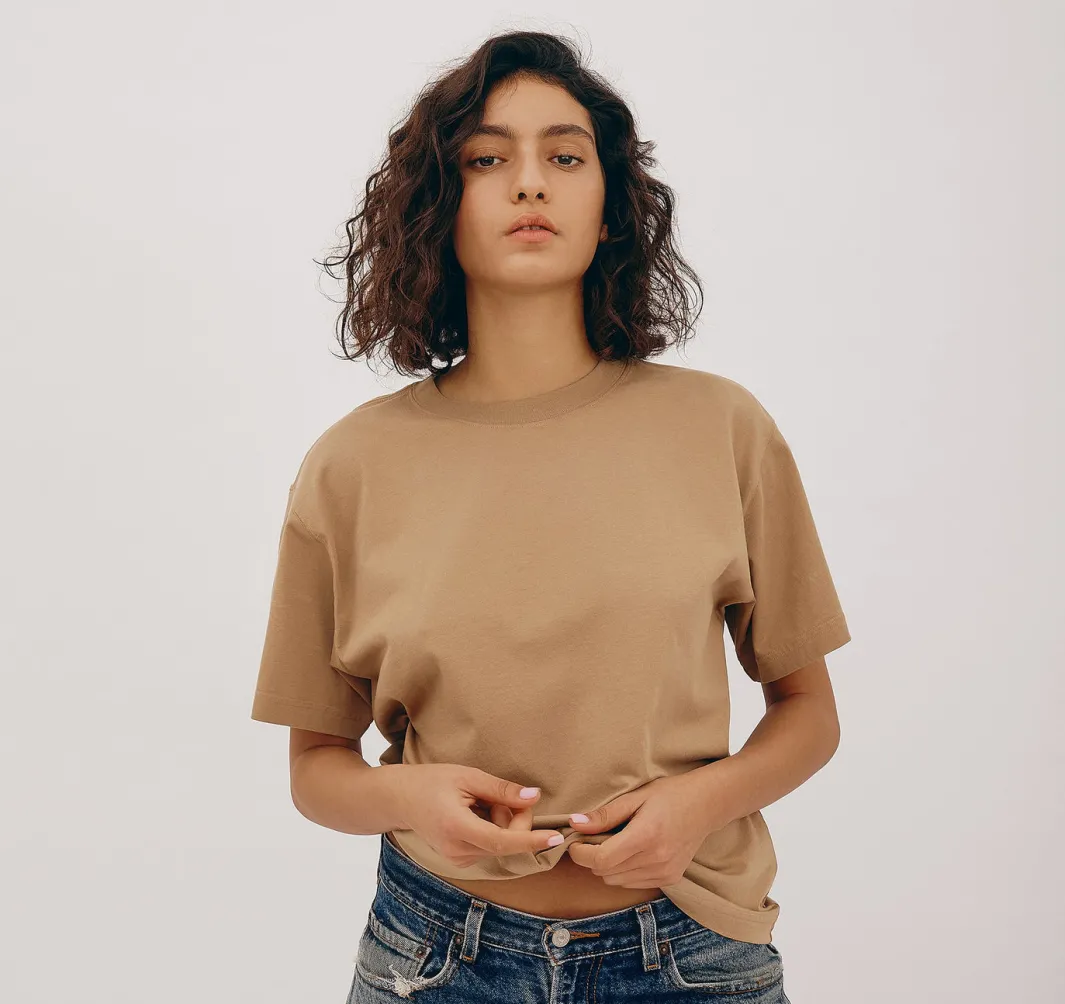 Best Sale Organic Basics True Boxy Tee Hazelnut