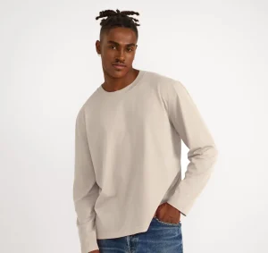 Best Organic Basics True Heavy Boxy Fit Long Sleeve Tee Sandstone