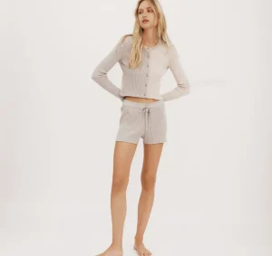 Discount Organic Basics True Knit Cardigan GreyMelange/Oat