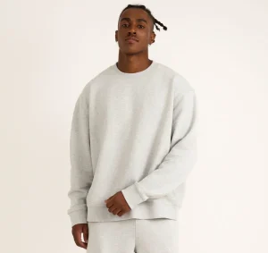 Outlet Organic Basics Weekend Boxy Fit Crewneck Sweatshirt MistyGreyMelange